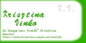 krisztina vinko business card